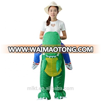 Funny kids Ride dinosaur costume cheap inflatable dinosaur costume